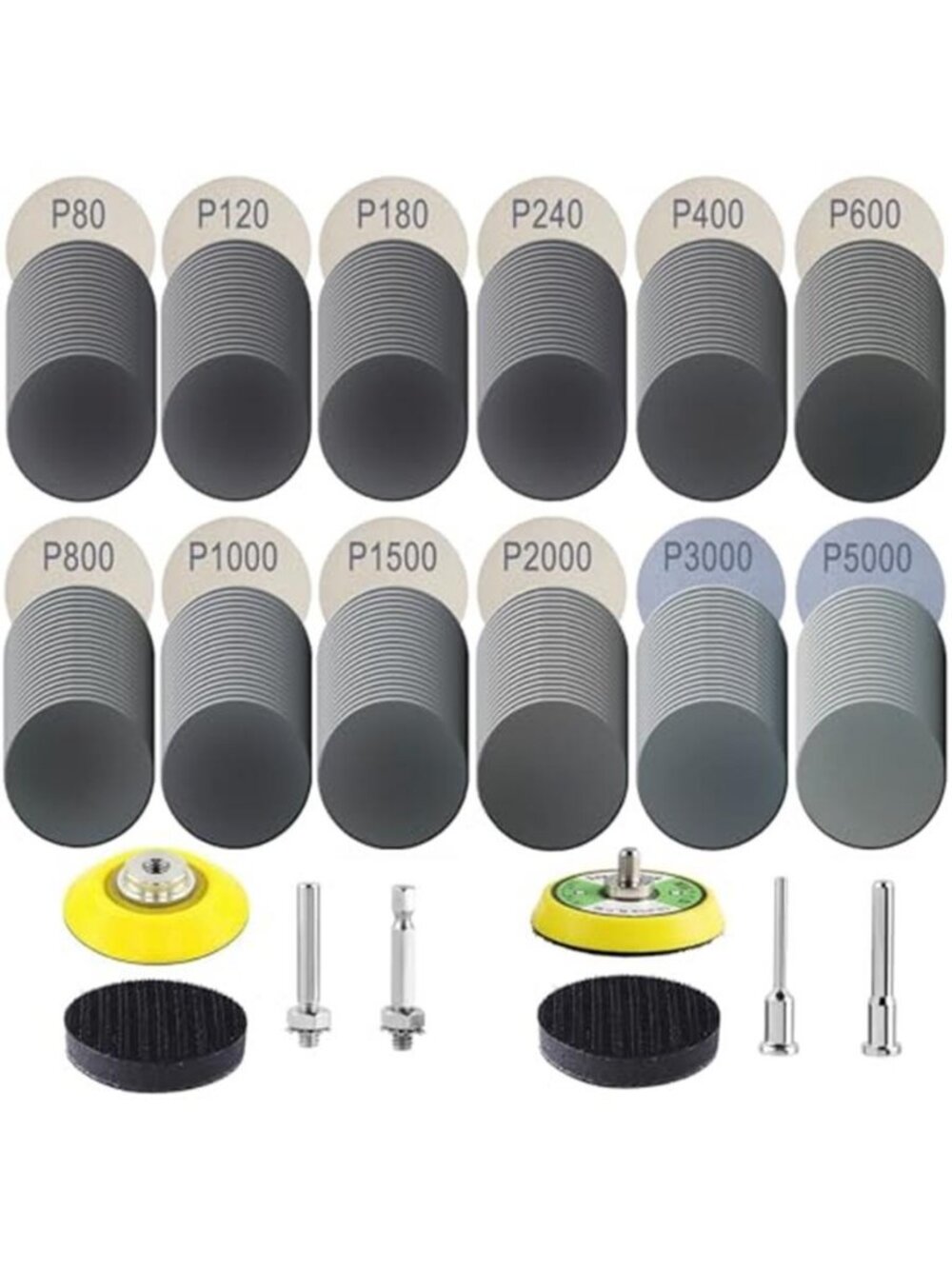 240 Pcs 2 Inch Sanding Discs Kit, 80-5000 Grit Hook and Loop Sand Paper - F2
